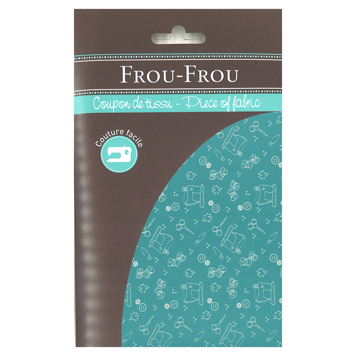 Coupon de tissu Frou Frou - 45x55 cm - motif ustensiles de couture - bora bora
