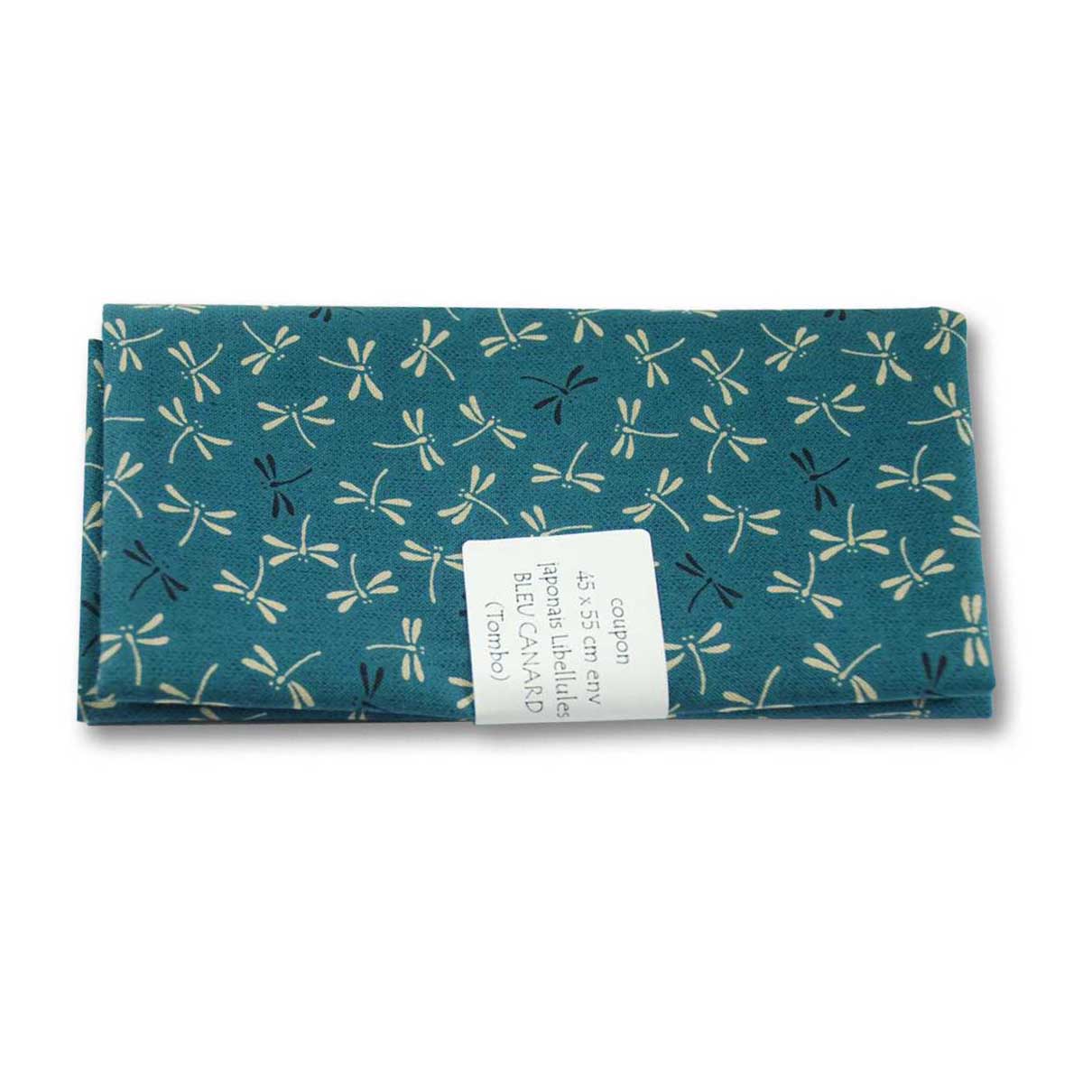 Coupon de tissu à motifs - 45x55 cm - bleu canard