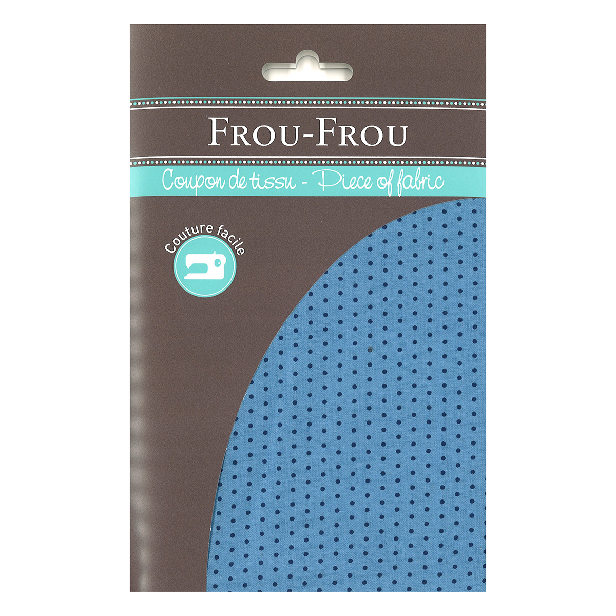 Coupon de tissu - 45x55 cm - Bleu à motifs points