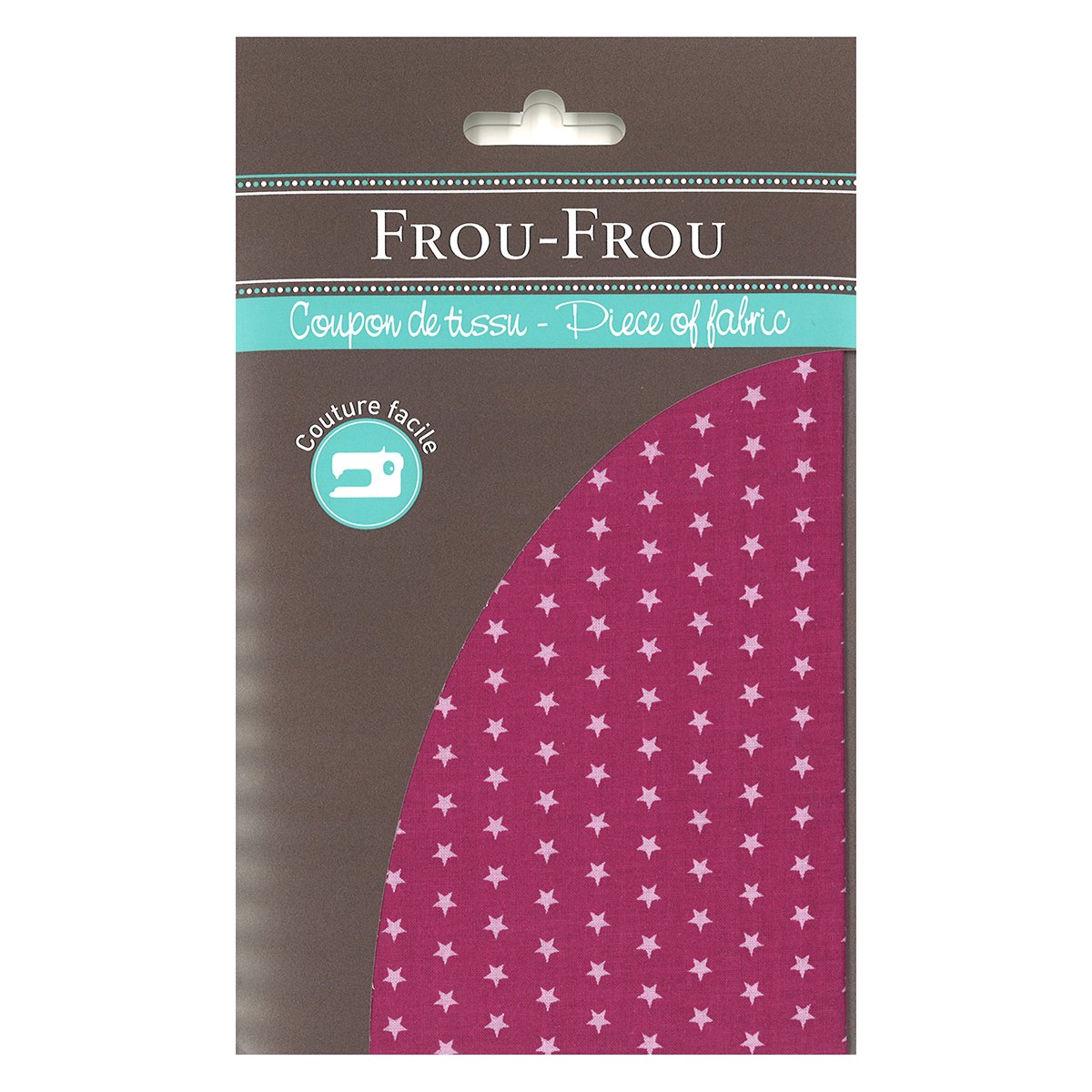 Coupon tissu - étoiles fuchsia - 45x55 cm - Frou Frou