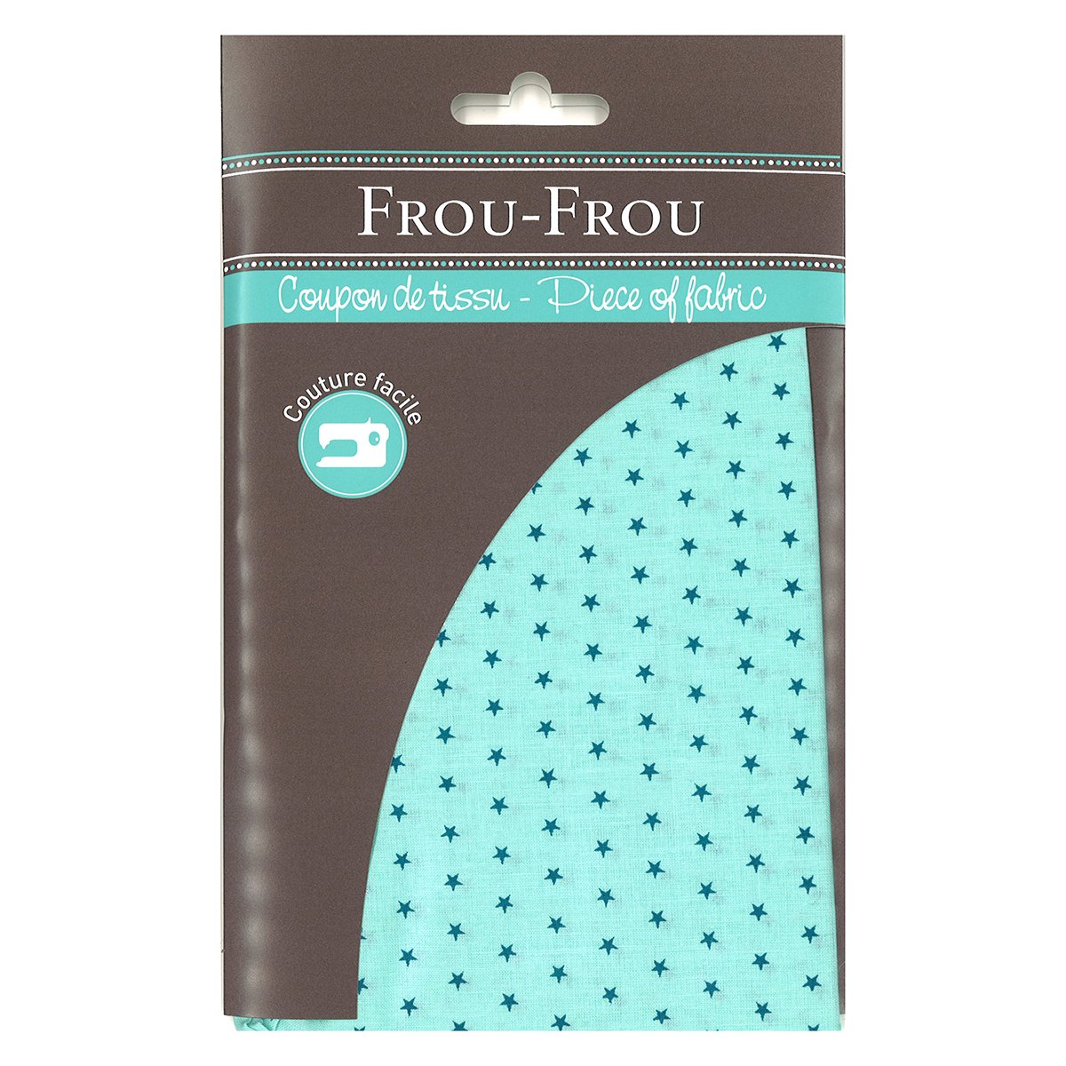 TISSU 45X55 ETOILE LAGON CLAIR COUPON 50X50CM 100% COTON