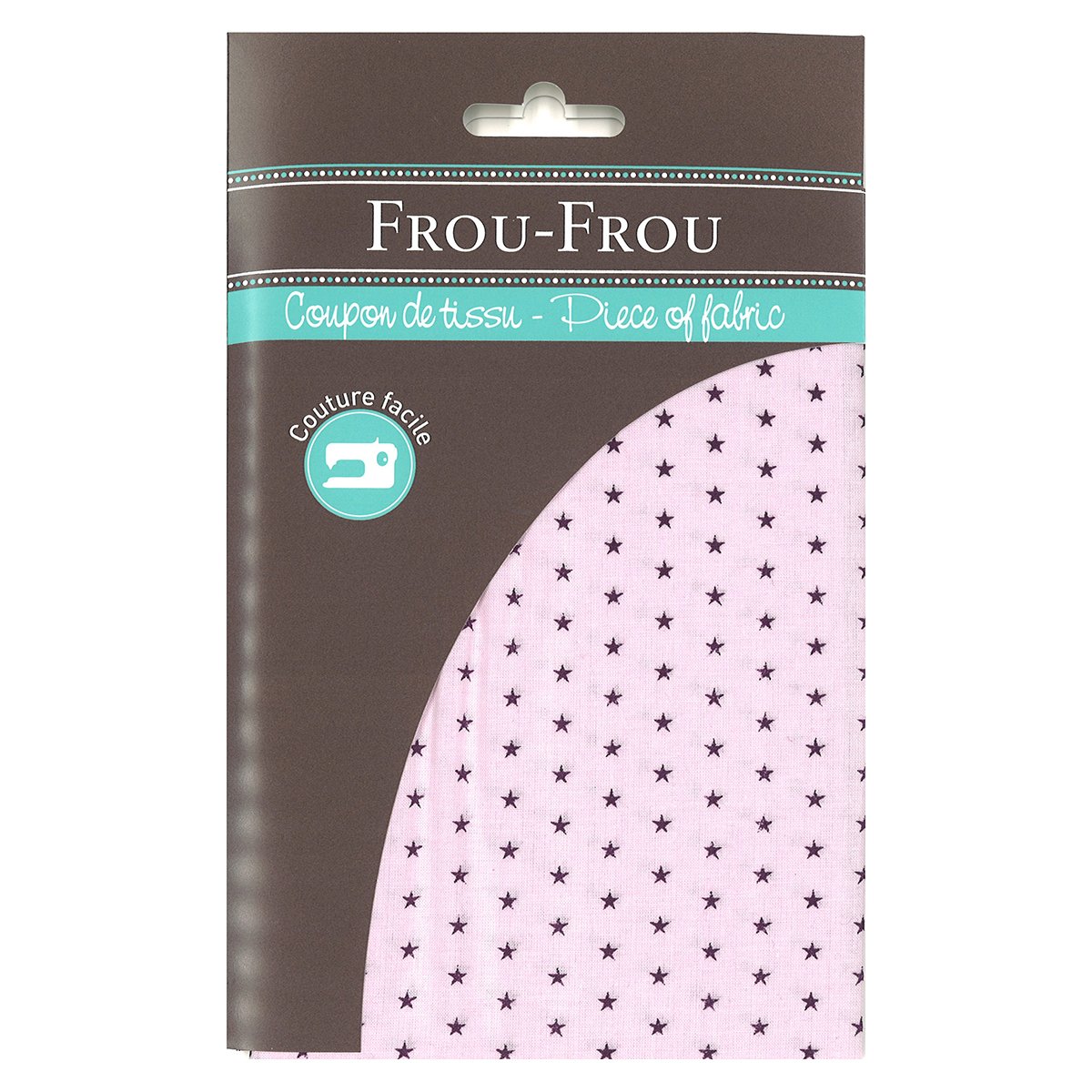 TISSU 45X55 ETOILE PRUNE CLAIR COUPON 50X50CM 100% COTON