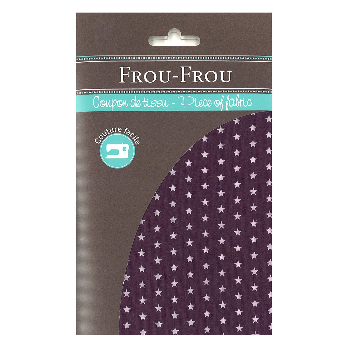 Coupon tissu - étoiles prune - 45x55 cm - Frou Frou