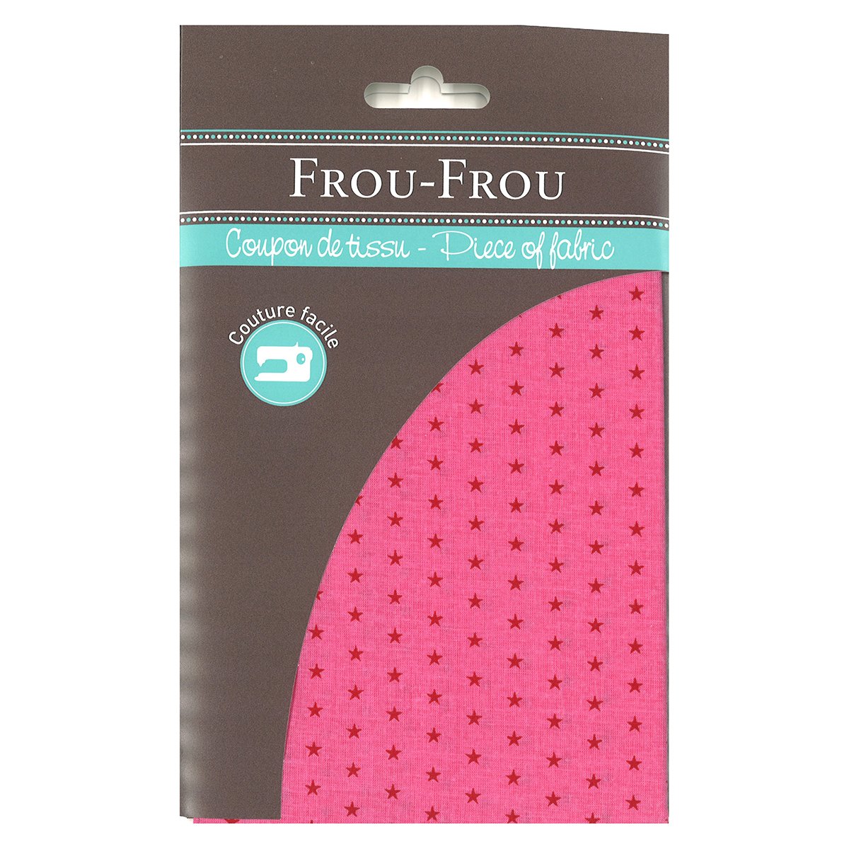 TISSU 45X55 ETOILE ROUGE CLAIR COUPON 50X50CM 100% COTON