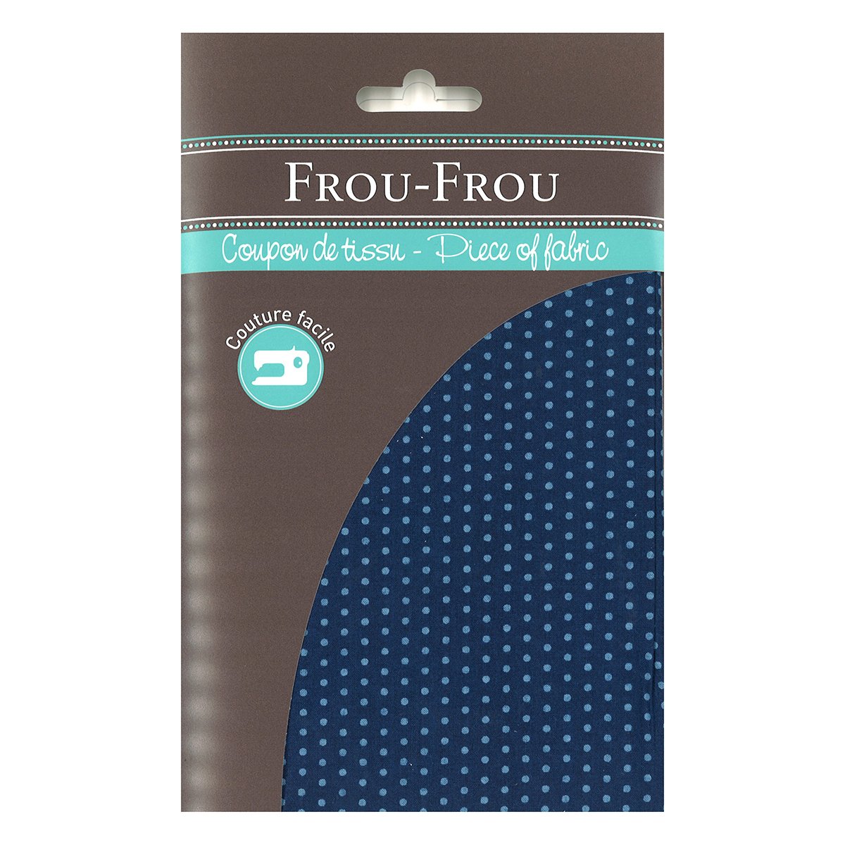 Coupon tissu - pois bleu intense - 45x55 cm - Frou Frou