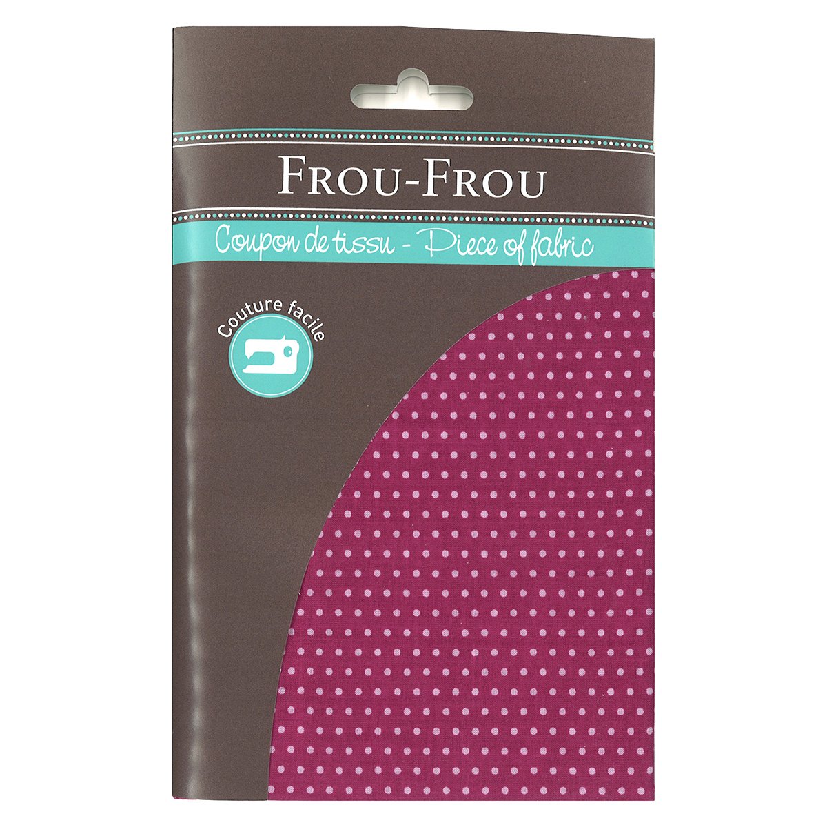 Coupon tissu - pois fuchsia - 45x55 cm - Frou Frou