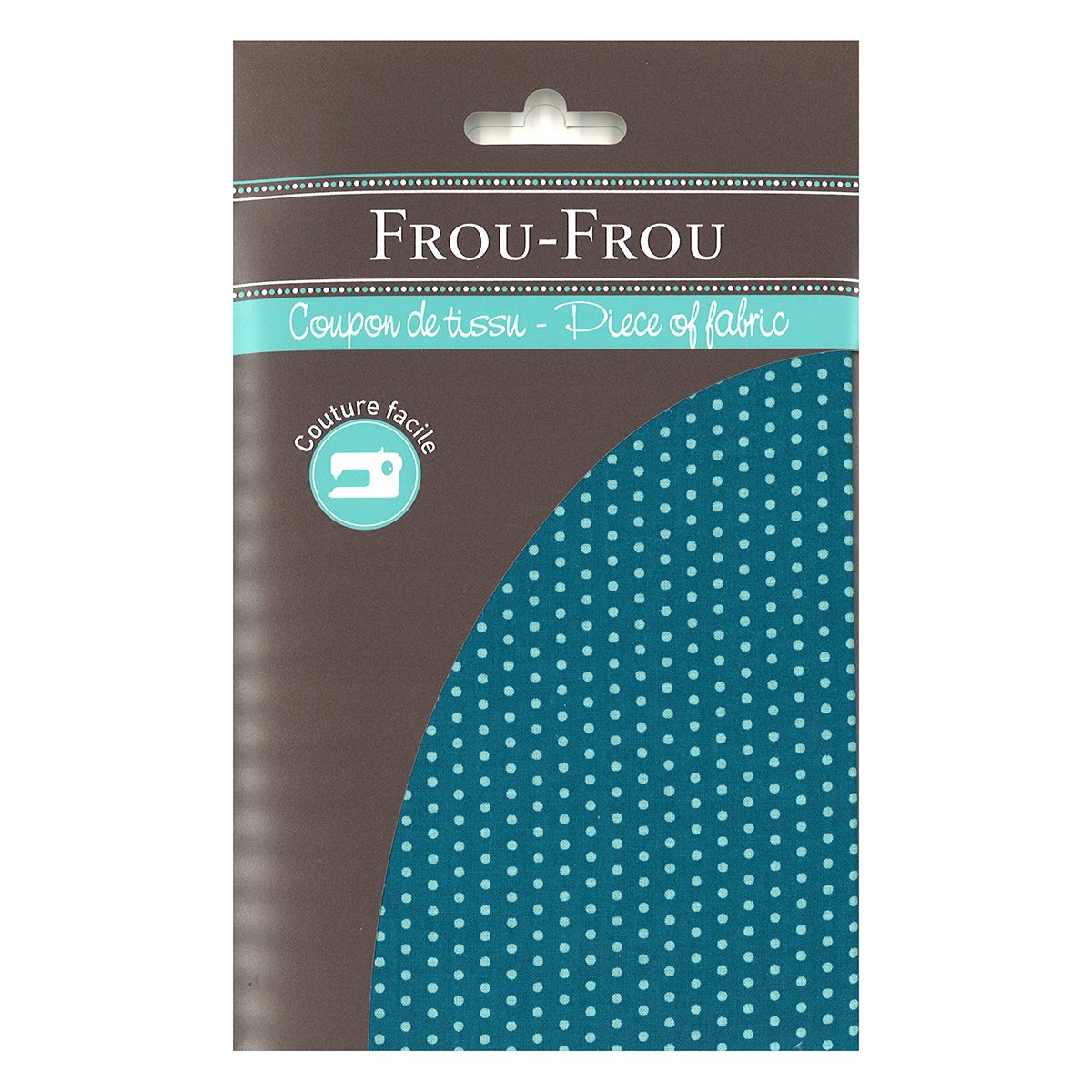 Coupon tissu - pois lagon - 45x55 cm - Frou Frou
