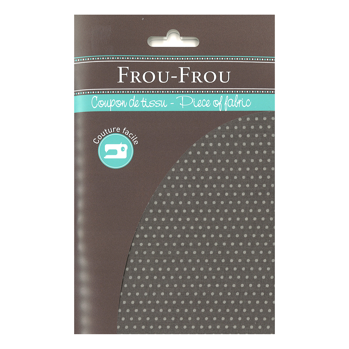 TISSU 45X55 POIS TAUPE