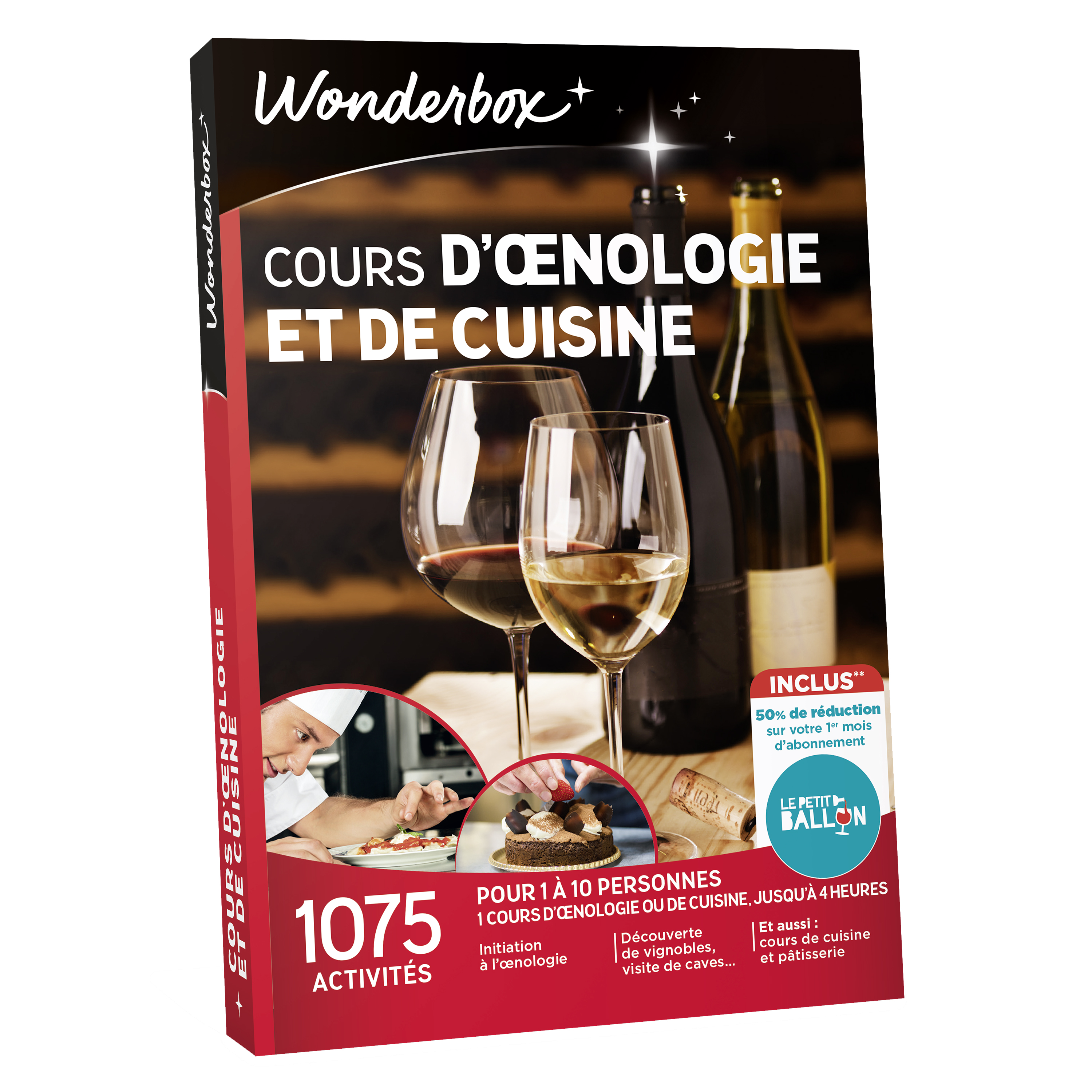 Coffret cadeau Wonderbox - Initiation à l'oenologie et cours de cuisine