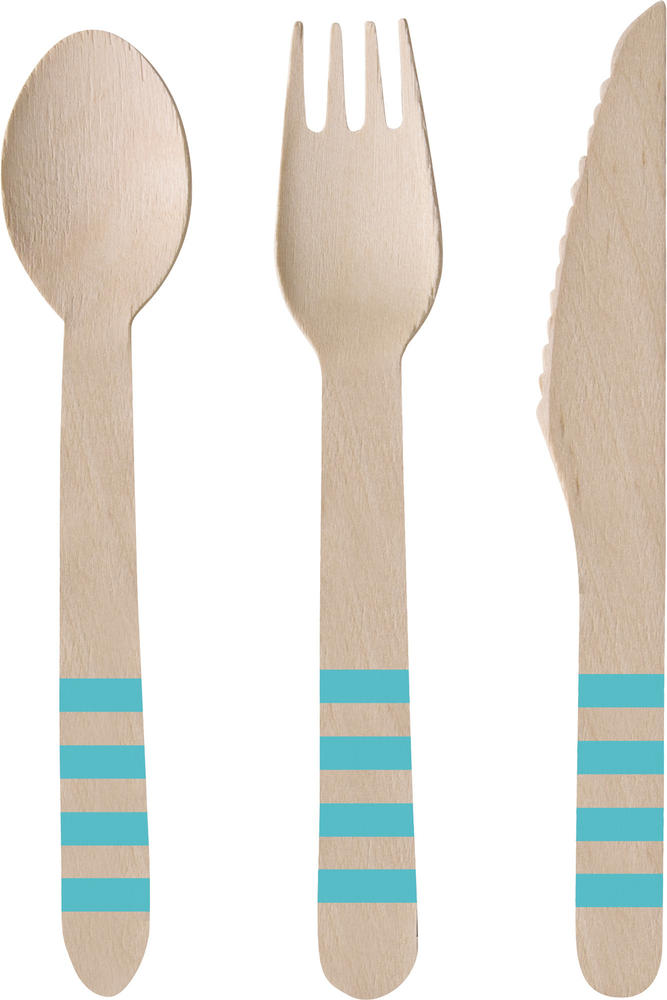 Couverts en Bois 24 Pièces - Pineapple Vibes