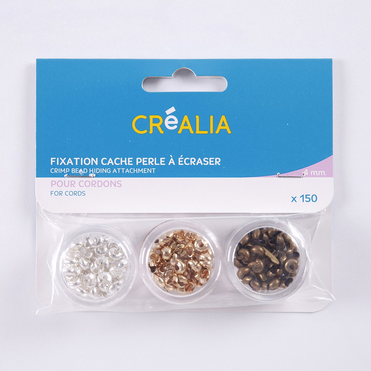 150 fixations cache perles à ecraser de 4 mm - Créalia