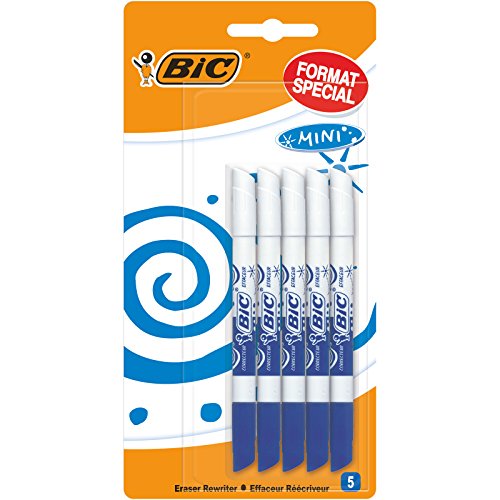 5 mini effaceurs réécriveurs - bleu