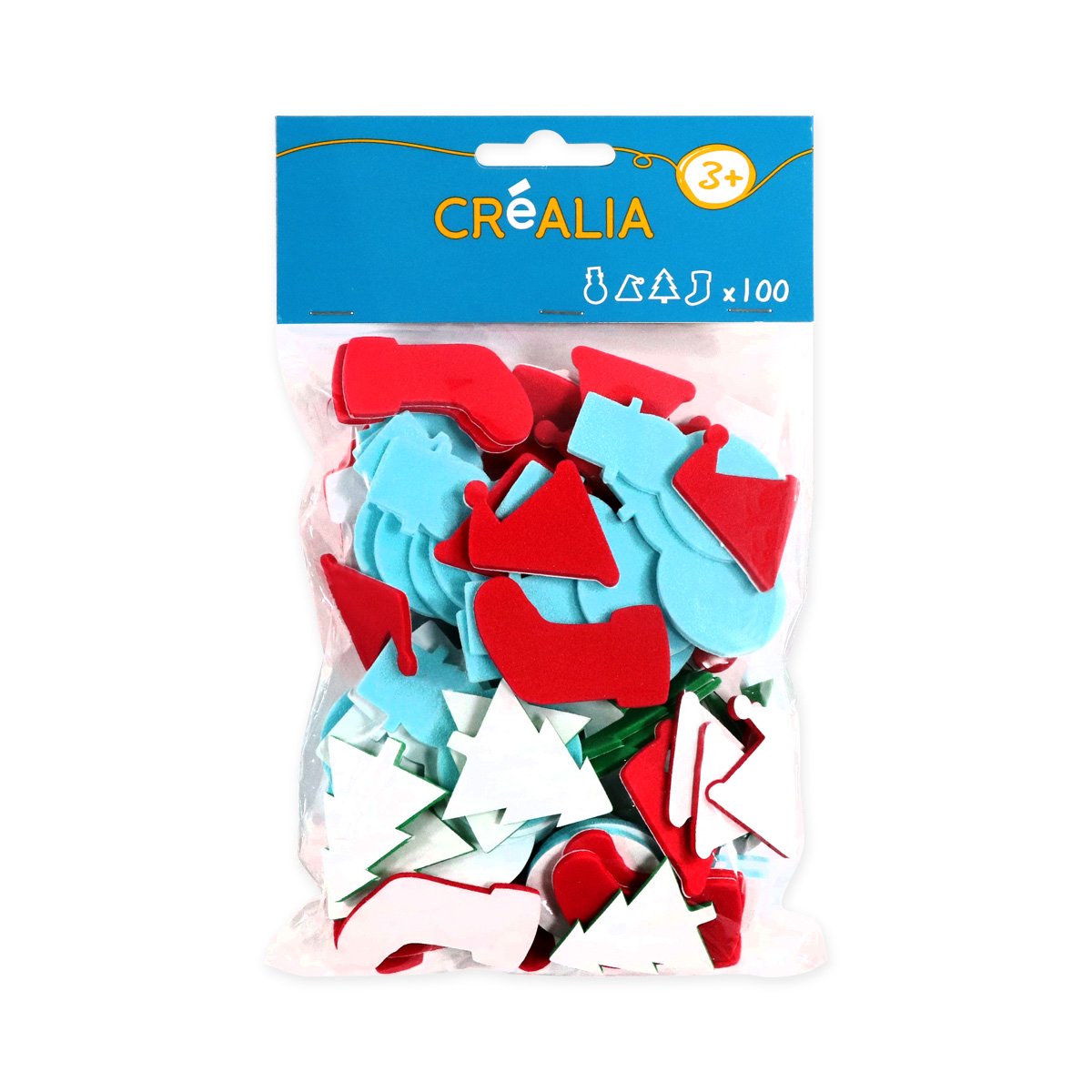 100 stickers en mousse « Noël » - Créalia