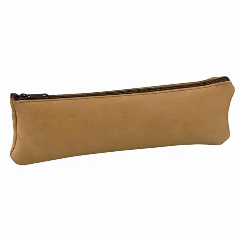 Trousse plate cuir naturel
