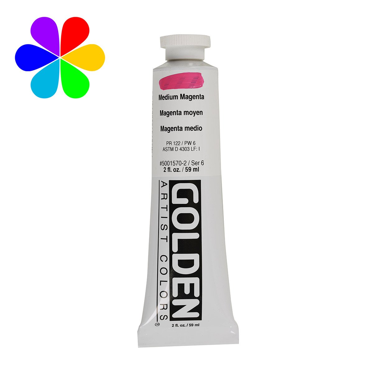 Acrylique Golden - 59 ml - magenta moyen S6