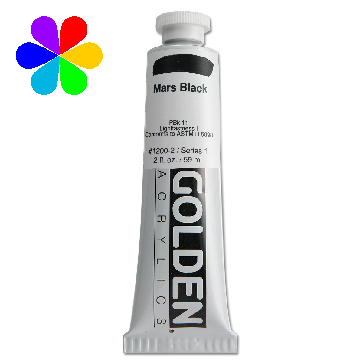 Acrylique Golden - 59 ml - noir de mars - S1