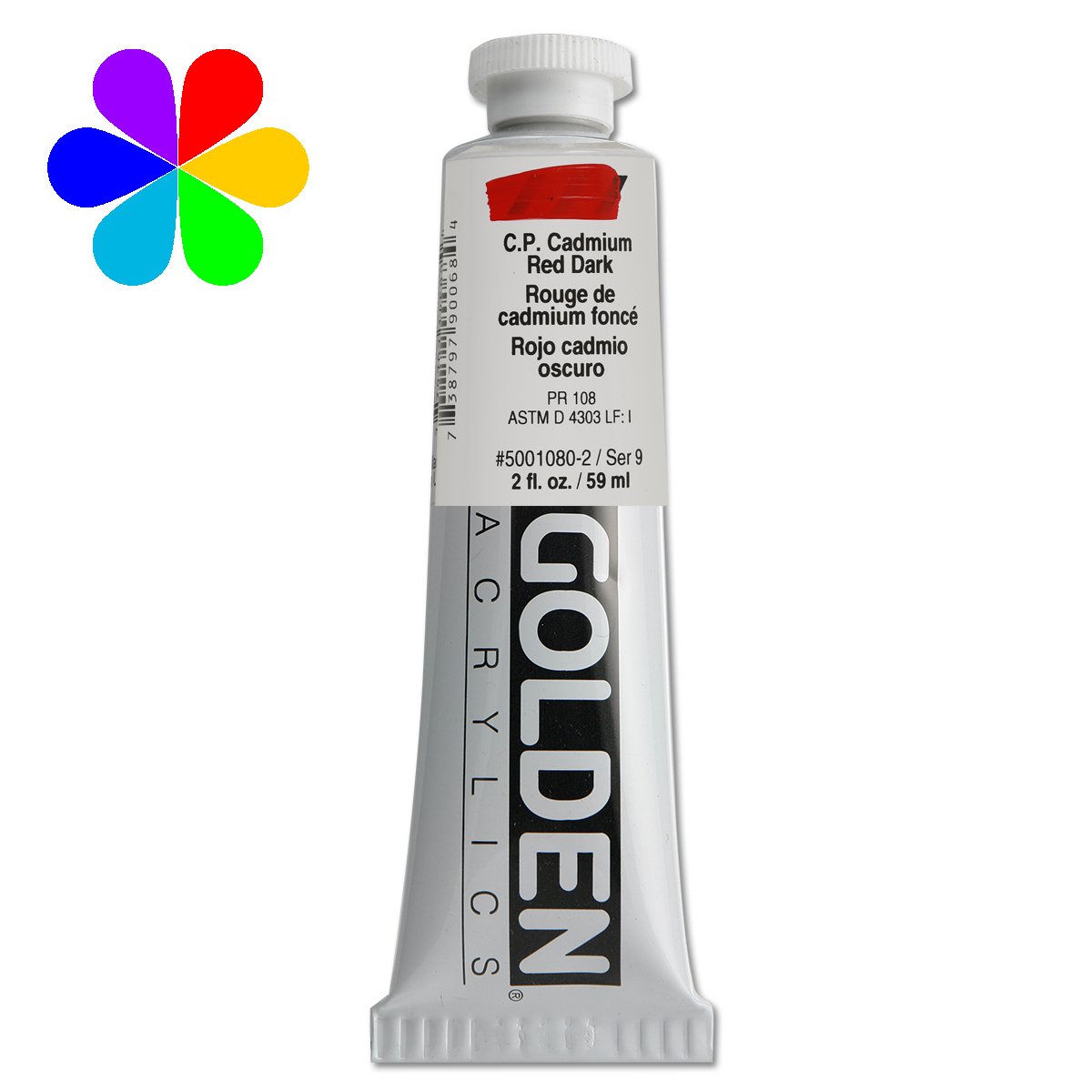 Acrylique Golden - 59 ml - rouge cadmium clair - S9