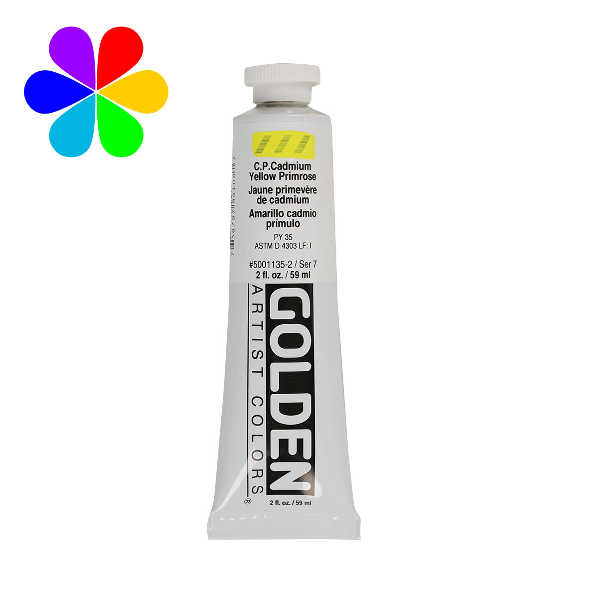 Acrylique Golden - 59 ml - jaune primevère cadmium - S7