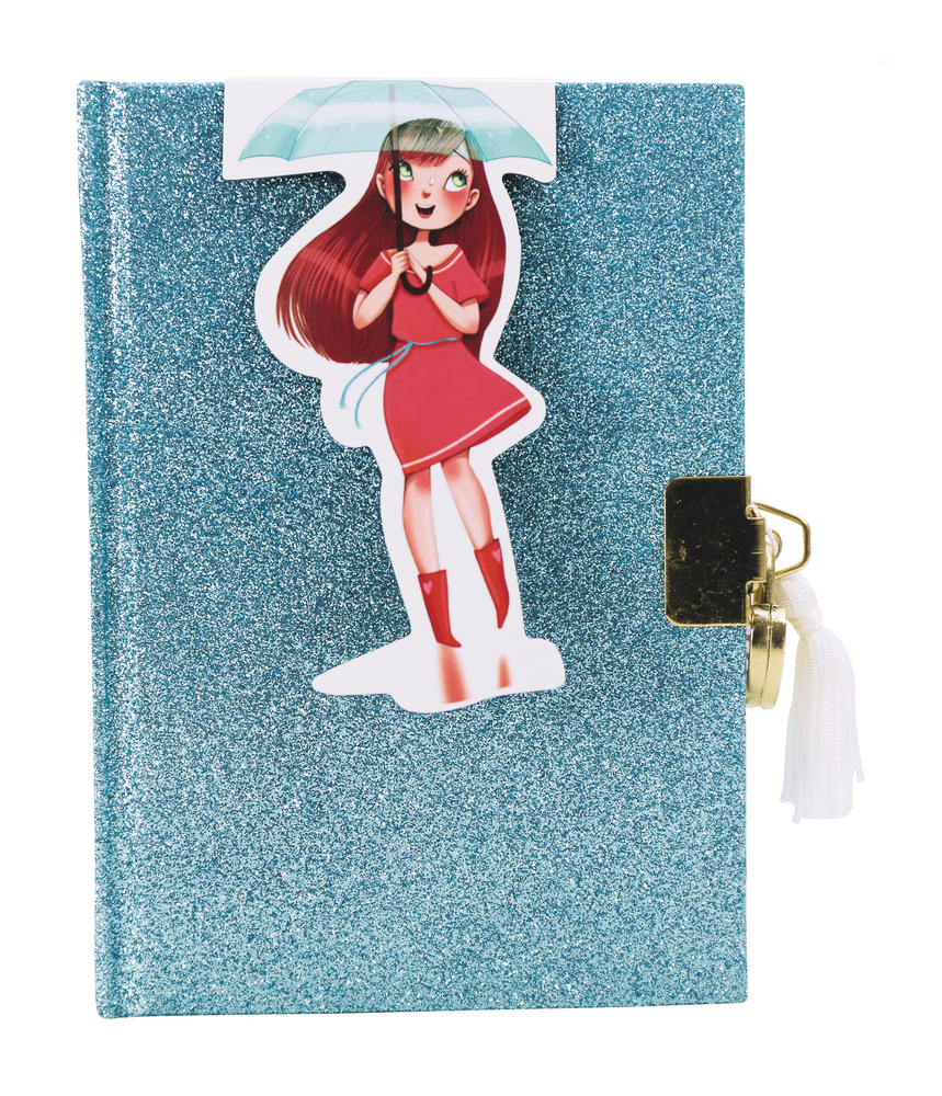 Journal intime pailleté bleu