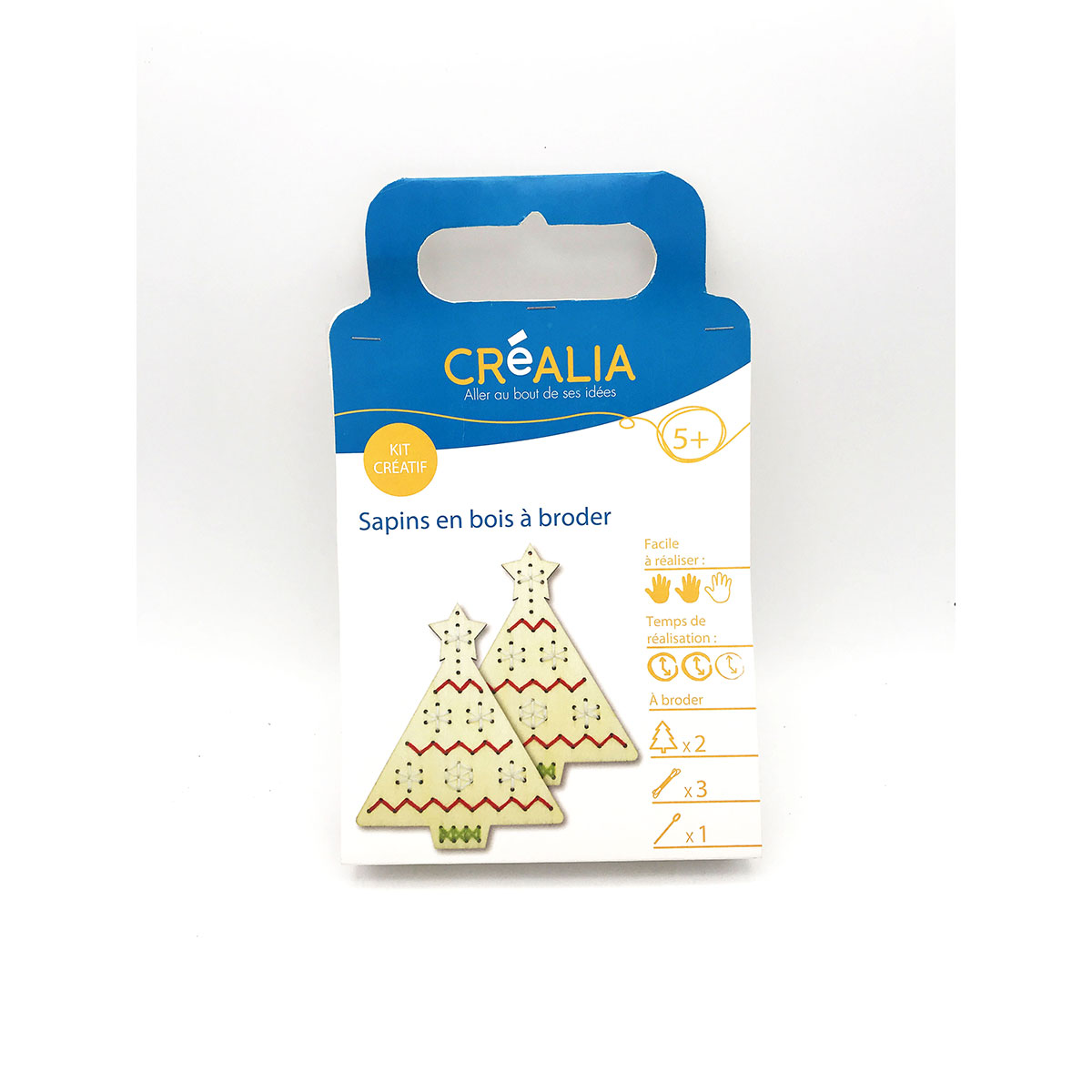 Kit créatif « 2 Sapins en bois à broder » - Créalia
