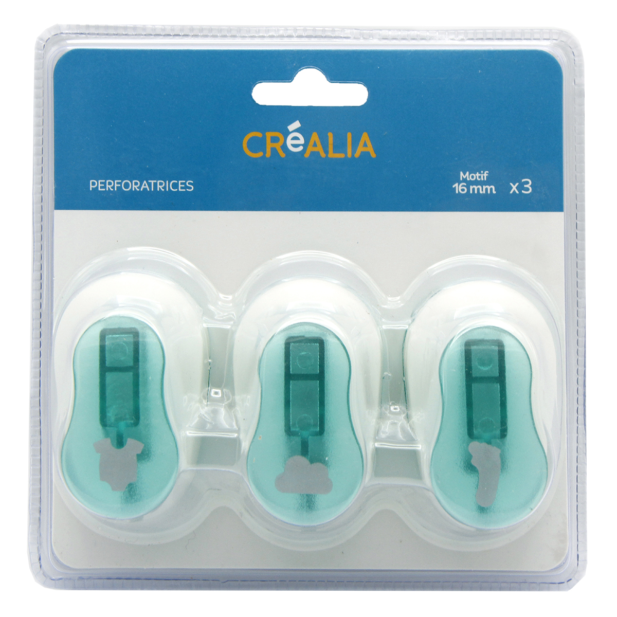 Kit de 3 perforatrices - Thème naissance - 1,6 cm