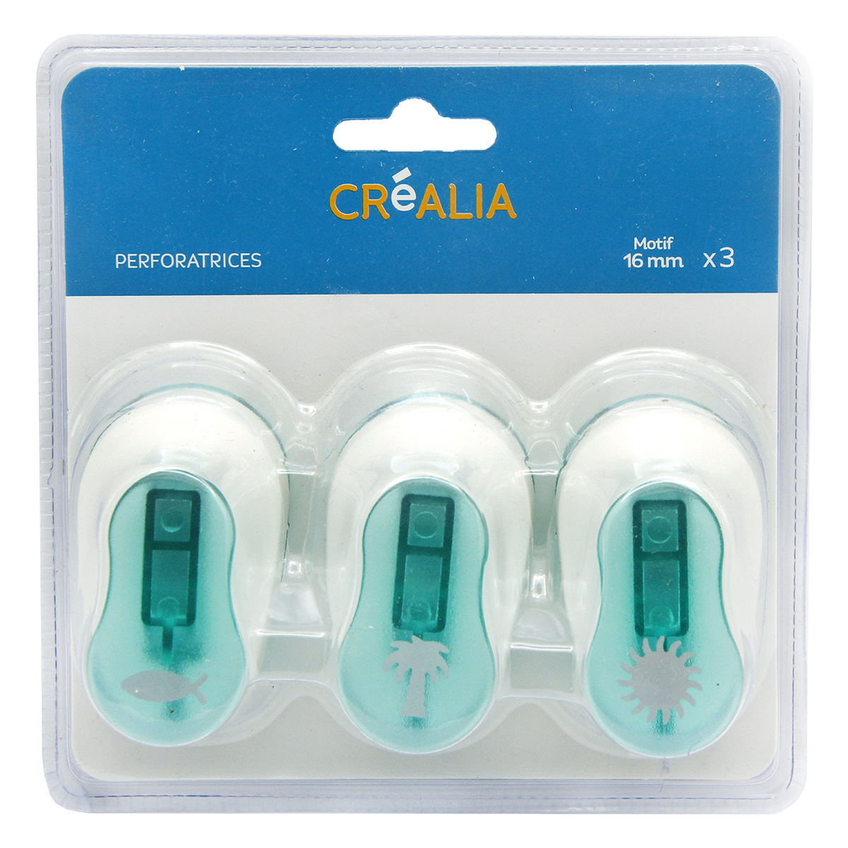 Kit de 3 perforatrices - Thème vacances - 1,6 cm