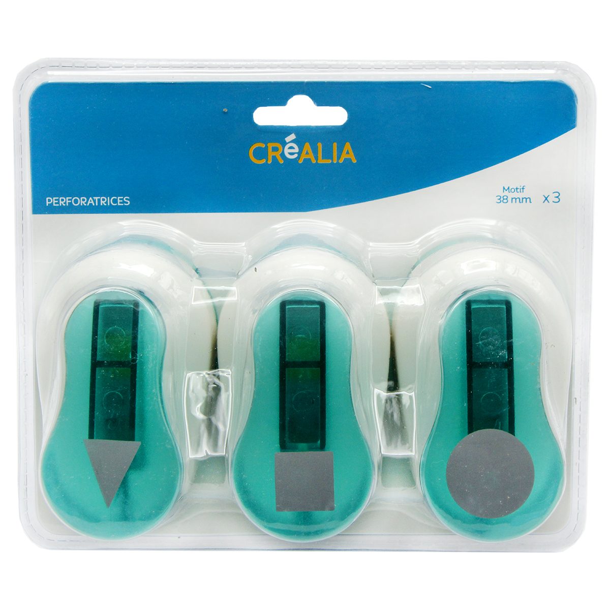 Kit de 3 perforatrices - Motifs géométriques - 3,8 cm