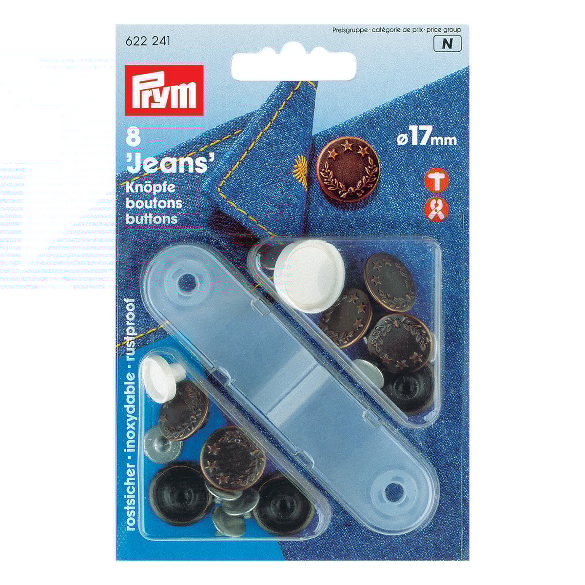 Kit boutons jeans avec outils pour pose de pressions