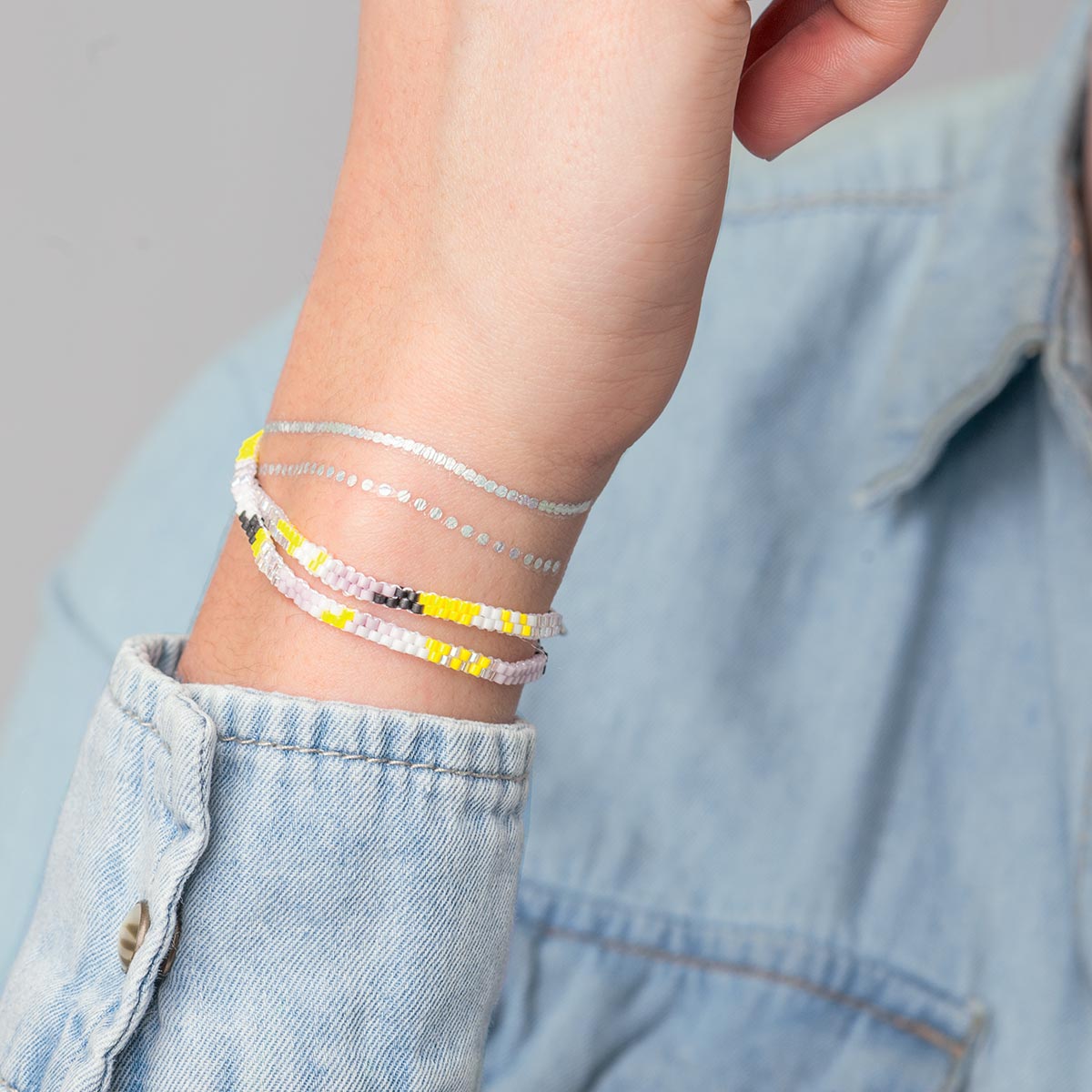 Kit de tissage Brick Stitch - Bracelet - Pastel