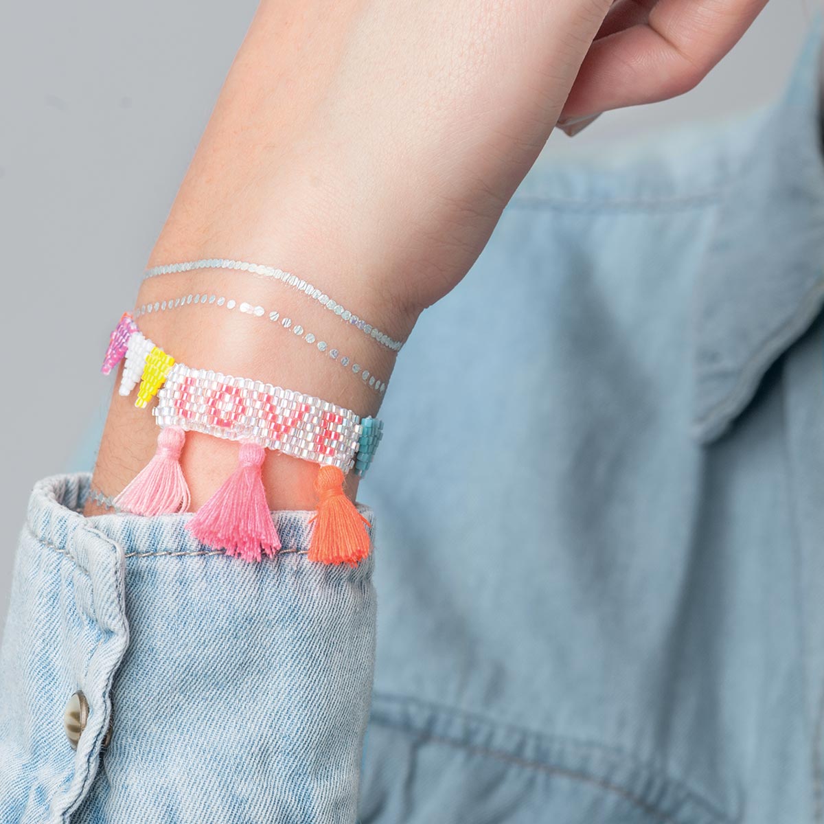 Kit de tissage Brick Stitch - Bracelet - Love