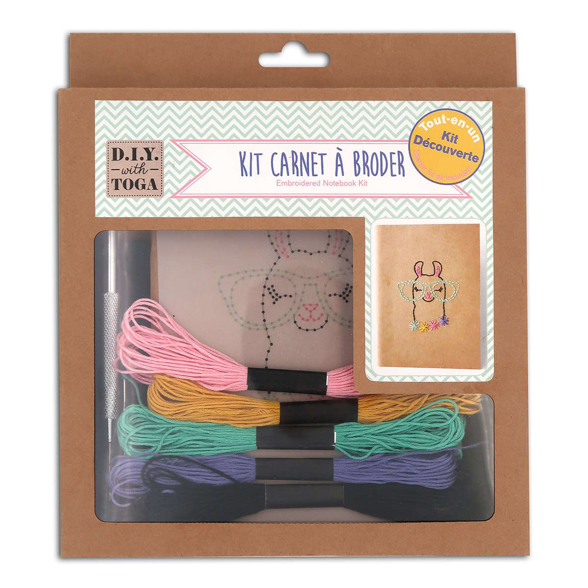 Kit tout-en-un - Carnet à broder - Lama