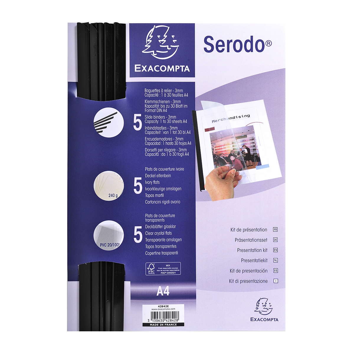 Kit de présentation avec baguettes à relier Serodo - Exacompta