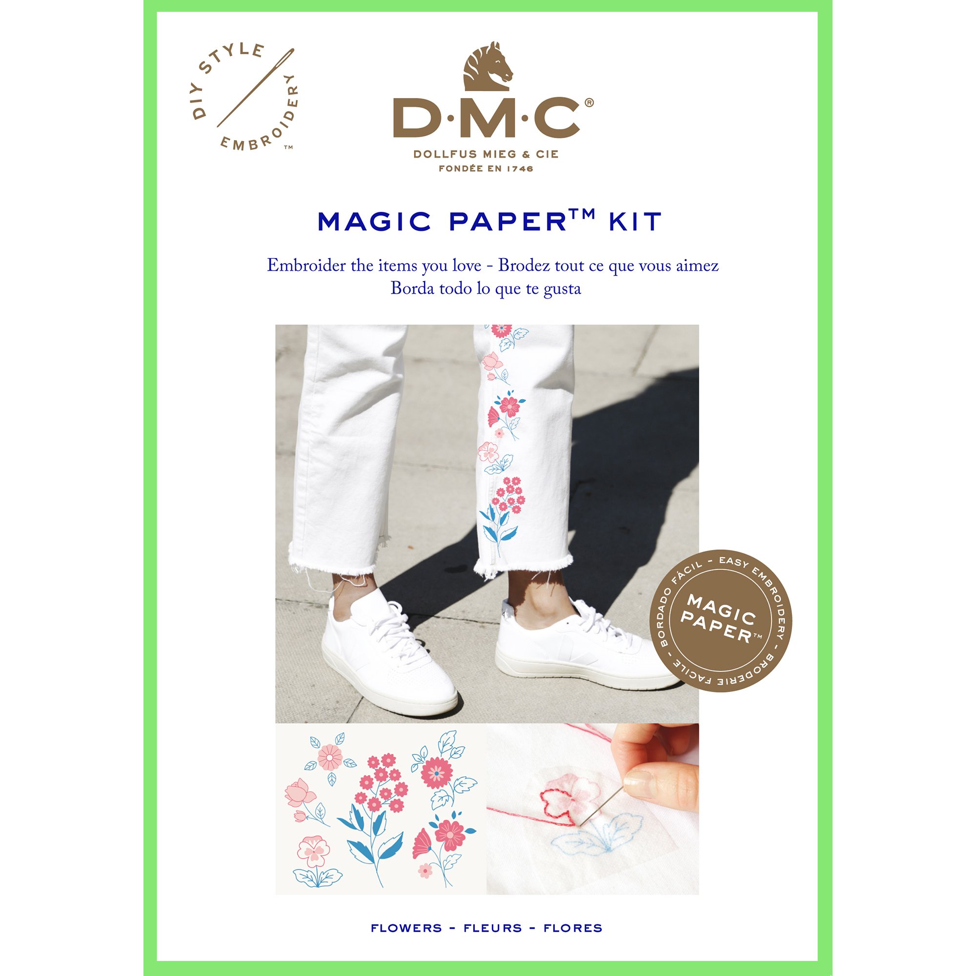 Kit à broder - Magic paper - Fleurs