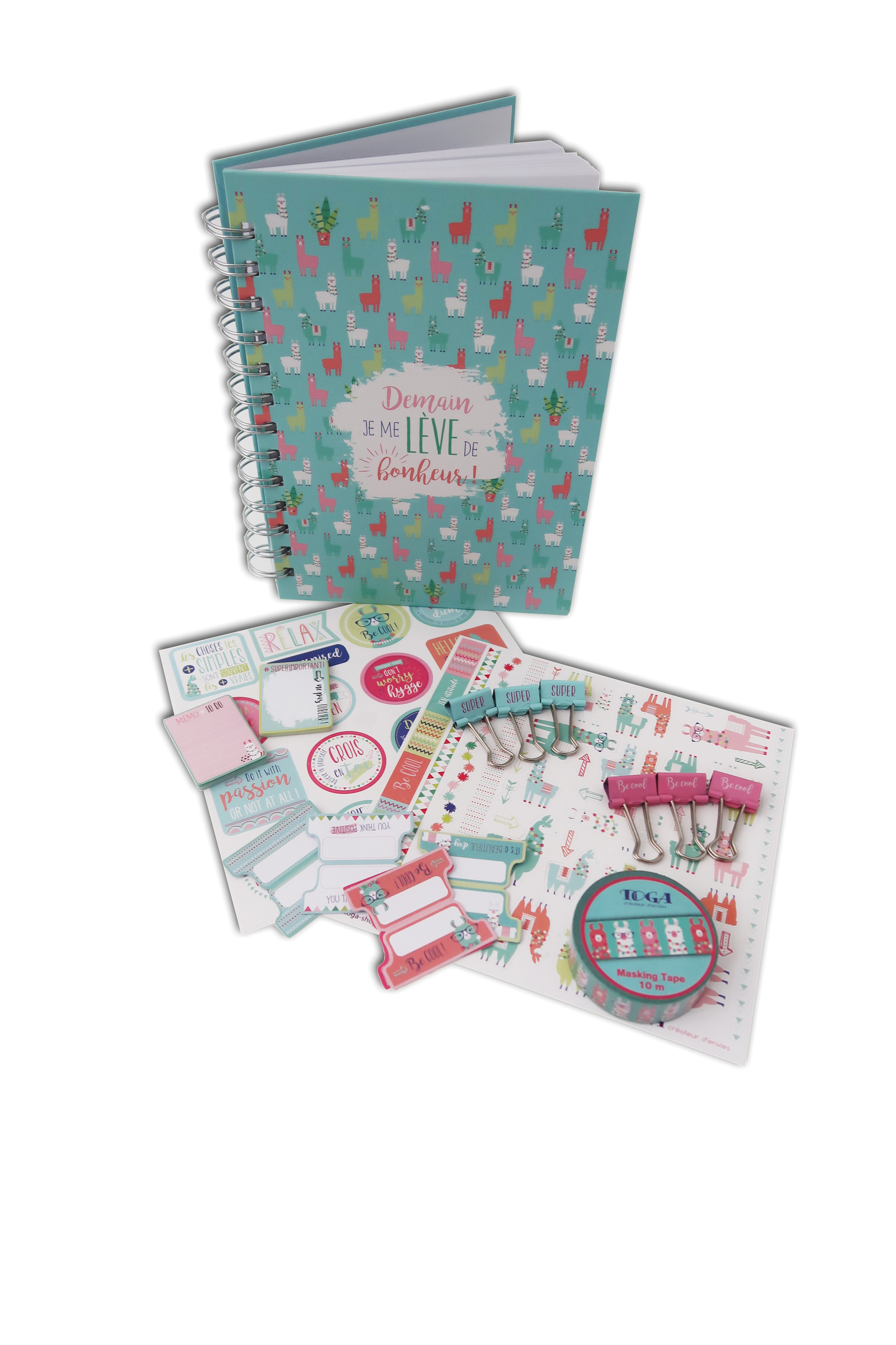 Kit de papeterie Carnet Lama - Toga