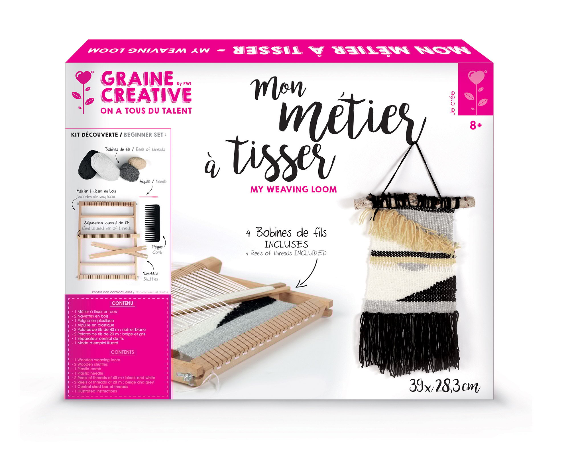 Kit métier à tisser en bois - Graine Créative - 39x28,3cm