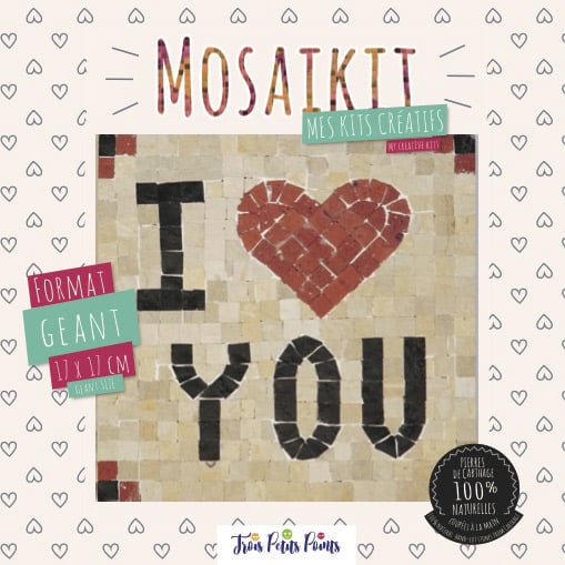 Kit mosaïque géant I love you - 17x17cm