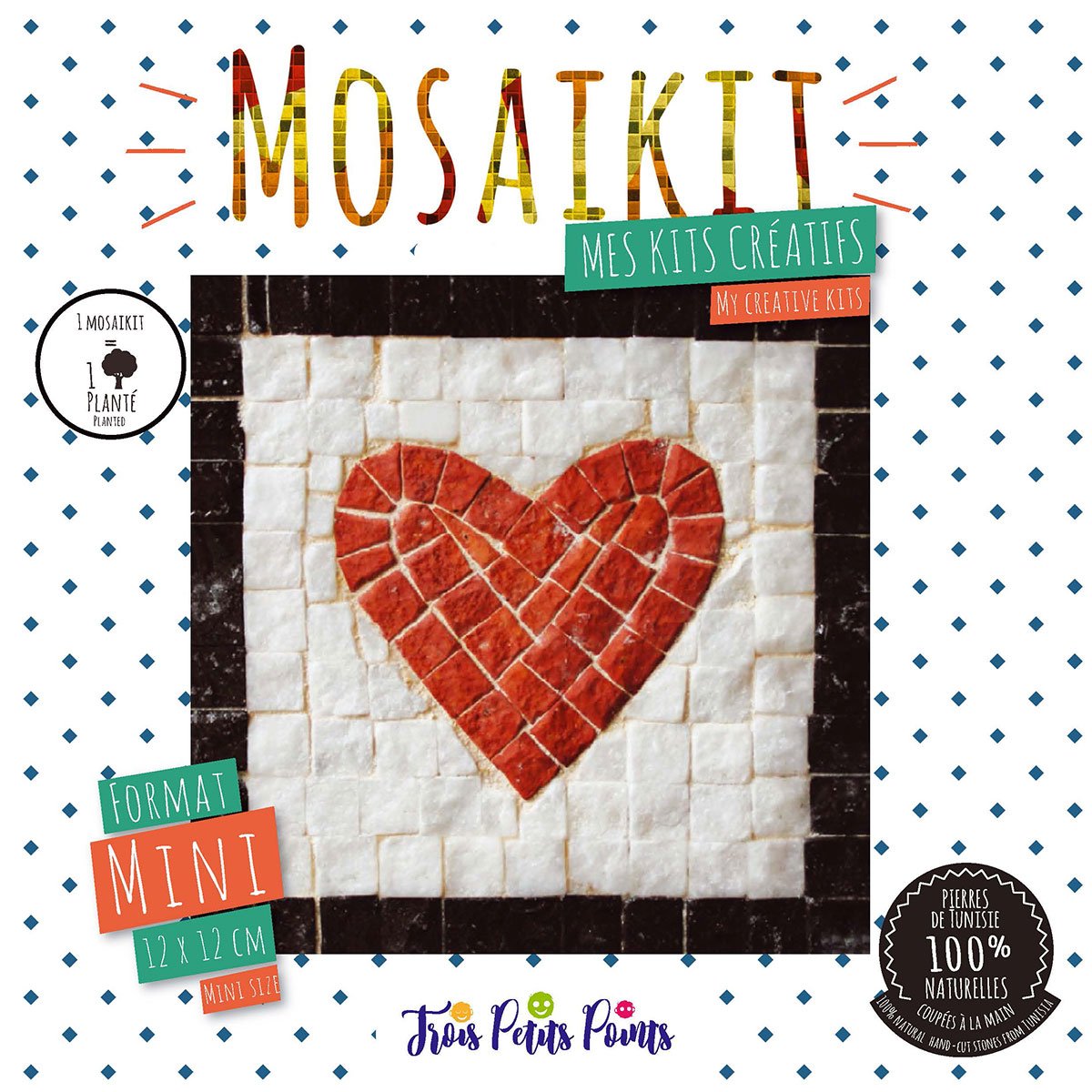 Kit mosaïque mini - Cœur - 12 x 12 cm