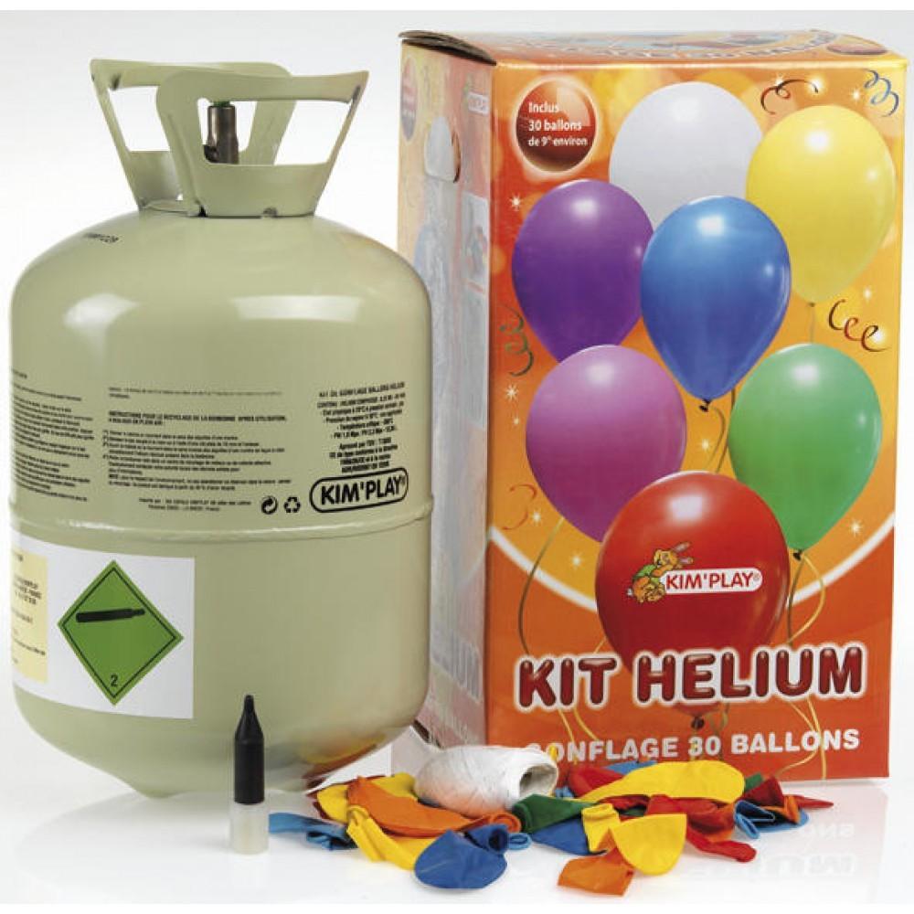 Kit bouteille d'hélium + 30 ballons à gonfler