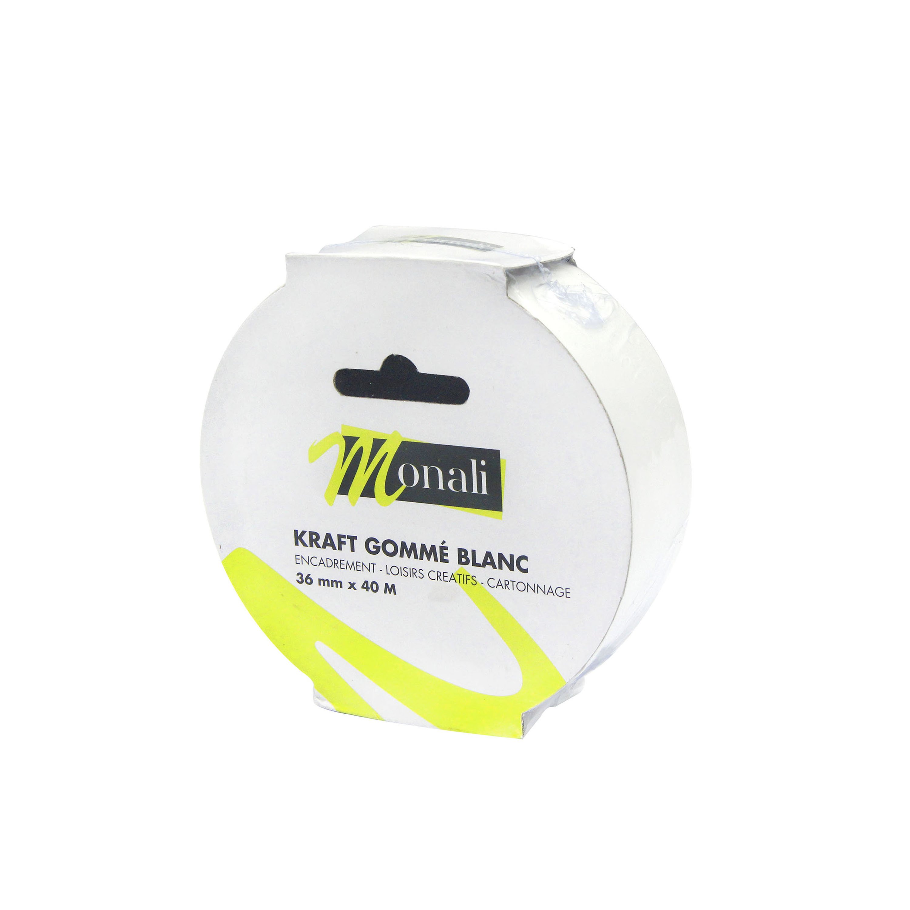 Kraft gommé blanc - 40m x 36 mm- Monali