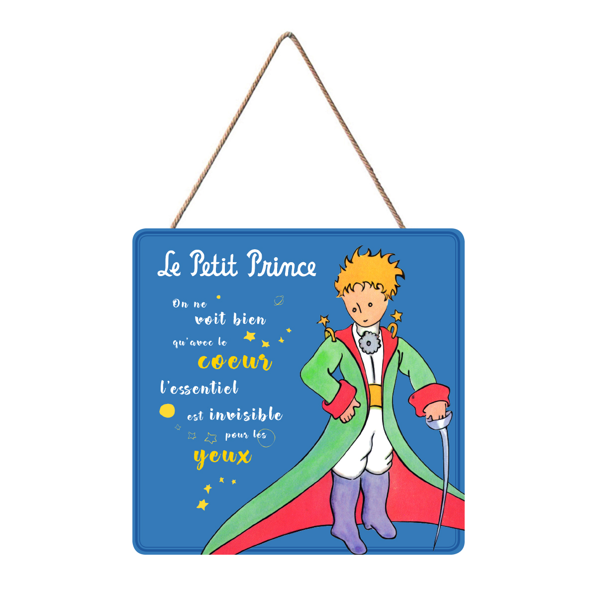 Panneau en bois - 20x20 cm - Le Petit Prince