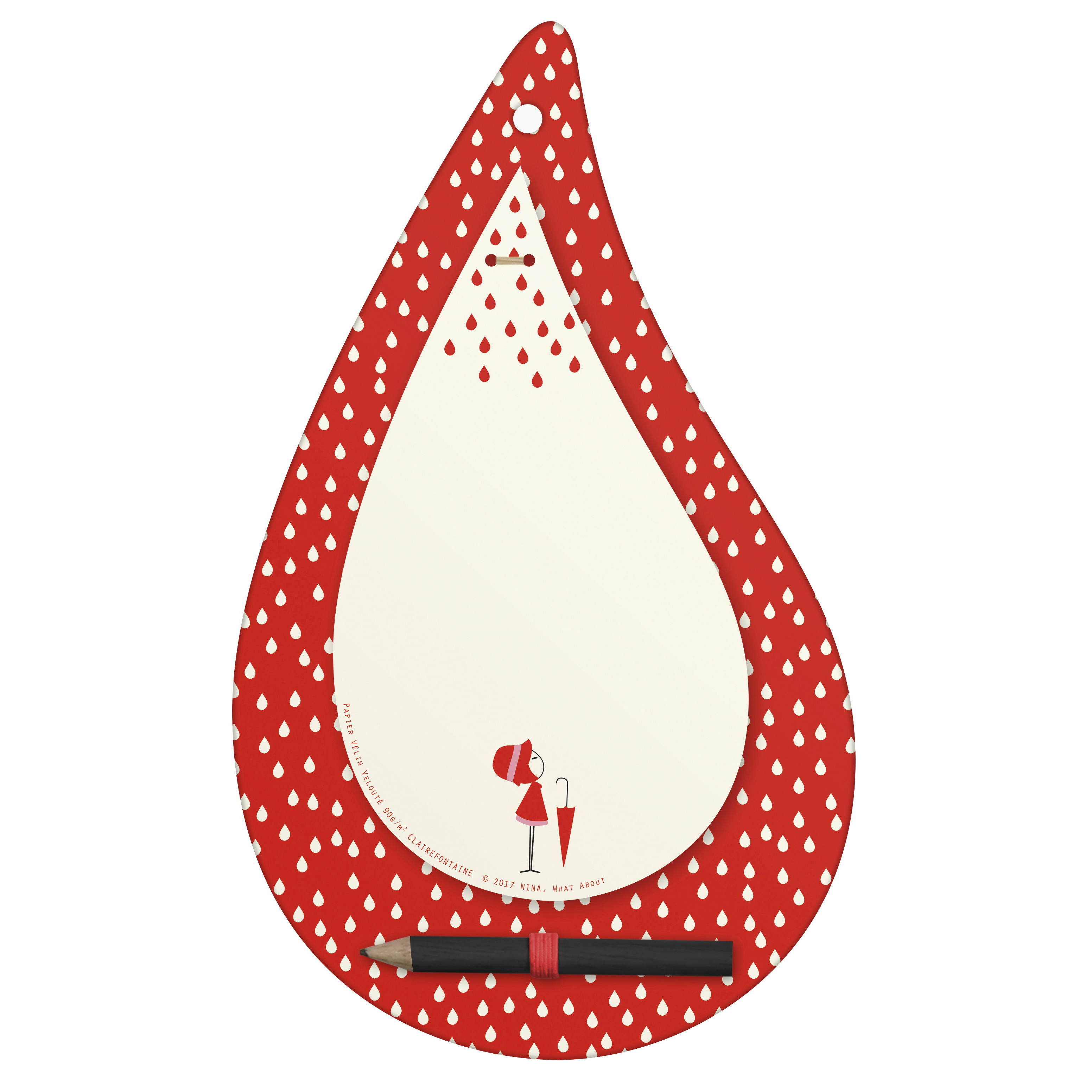 Liste shopping magnétique Nina - 25x15 cm