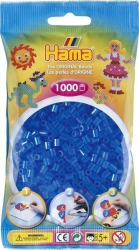 Sachet 1000 perles Hama - MIDI - bleu transparent - 20715