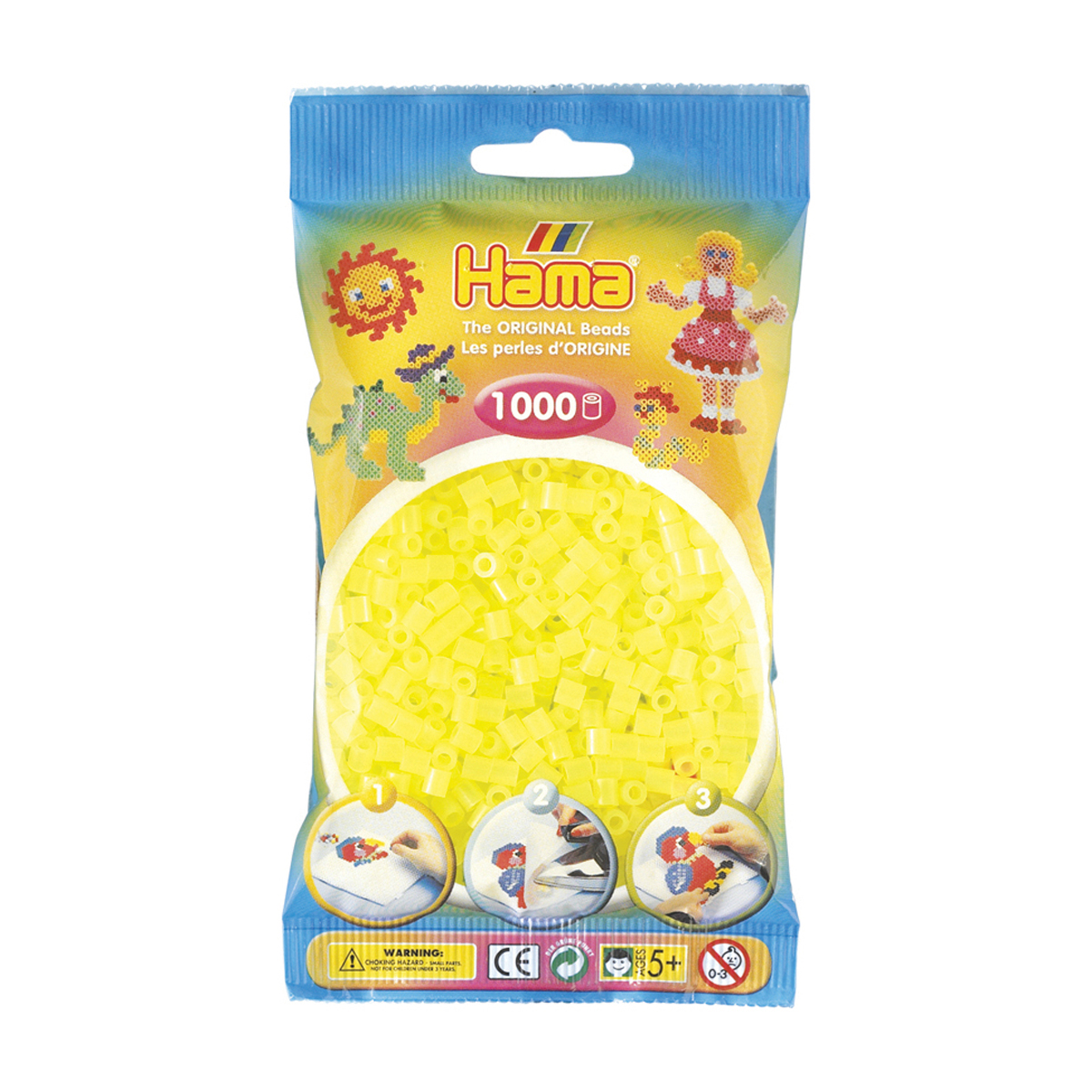 Sachet 1000 perles Hama - MIDI - jaune néon - 20734