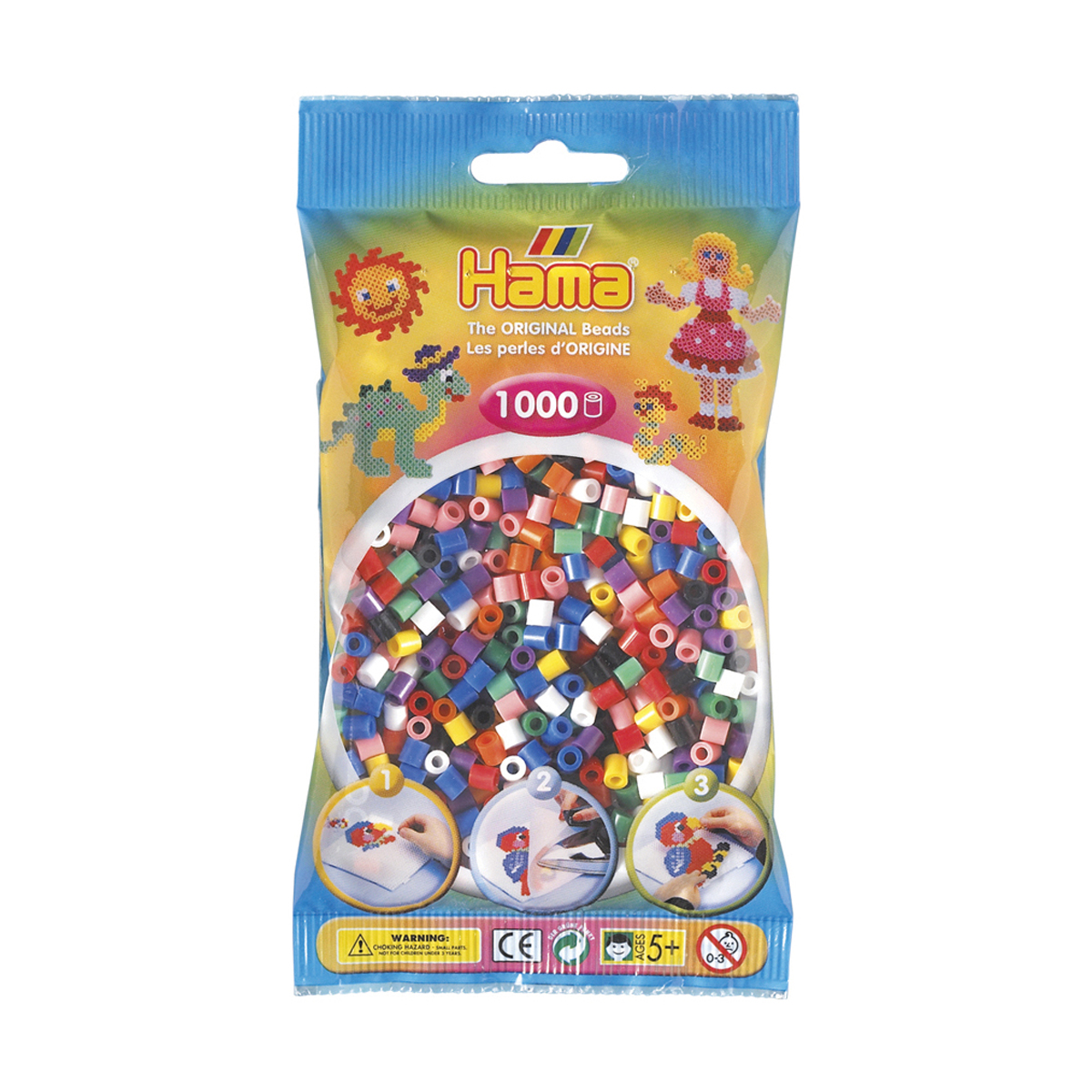 Sachet 1000 perles Hama - MIDI - base mix 10 couleurs - 20700