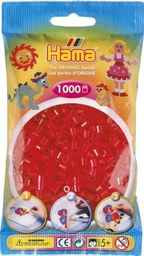 Sachet 1000 perles Hama - MIDI - rouge transparent - 20713