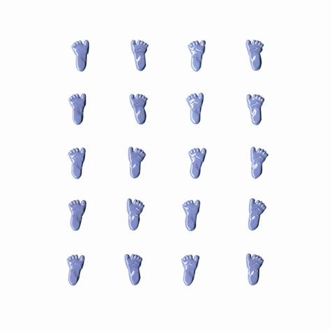 20 mini attaches parisiennes pieds - bleu