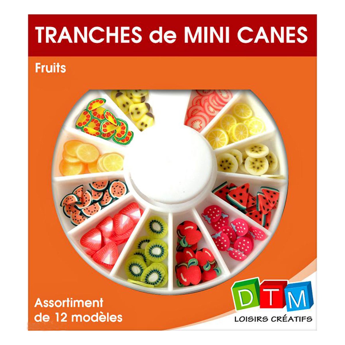 Mini canes Fruits - Fimo - 12 modèles