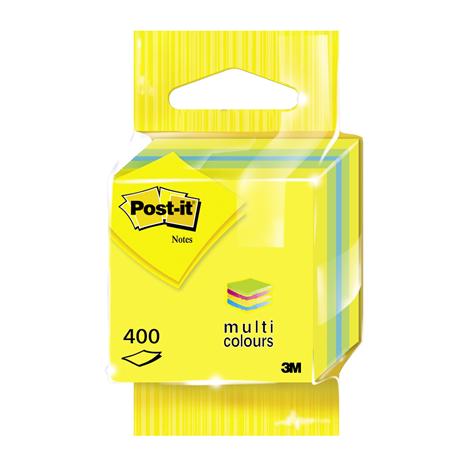 Mini-cube Post-it® couleurs Citron 51 x 51 mm - 400 feuilles