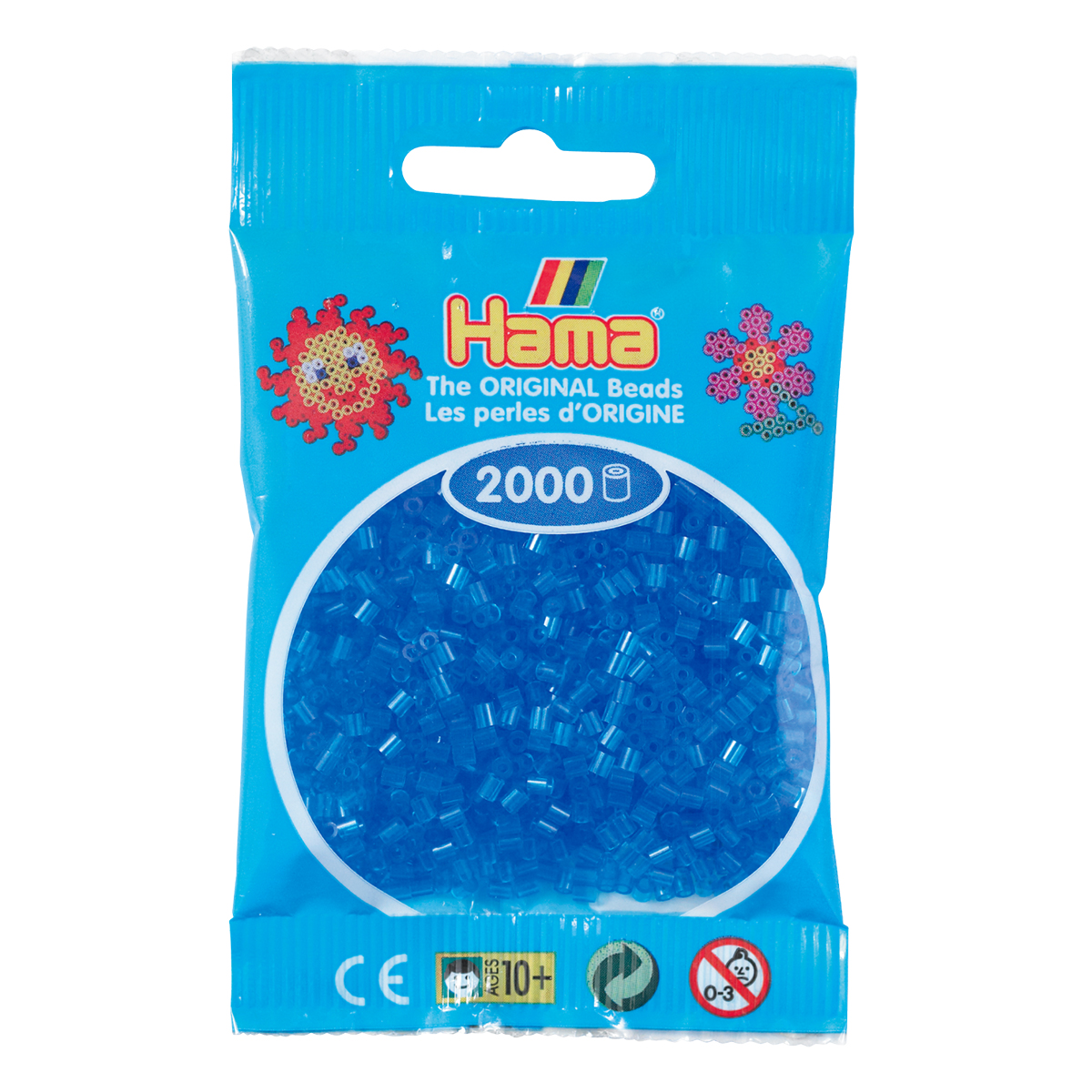 Sachet 2000 Mini perles Hama - bleu transparent - 50115