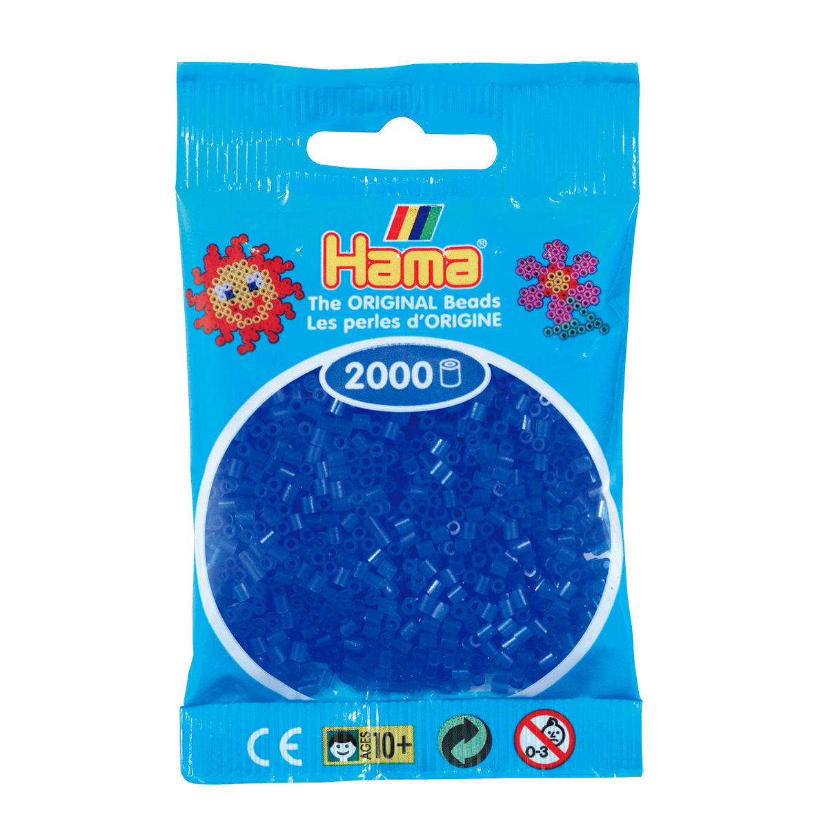Sachet 2000 Mini perles Hama - bleu néon - 50136
